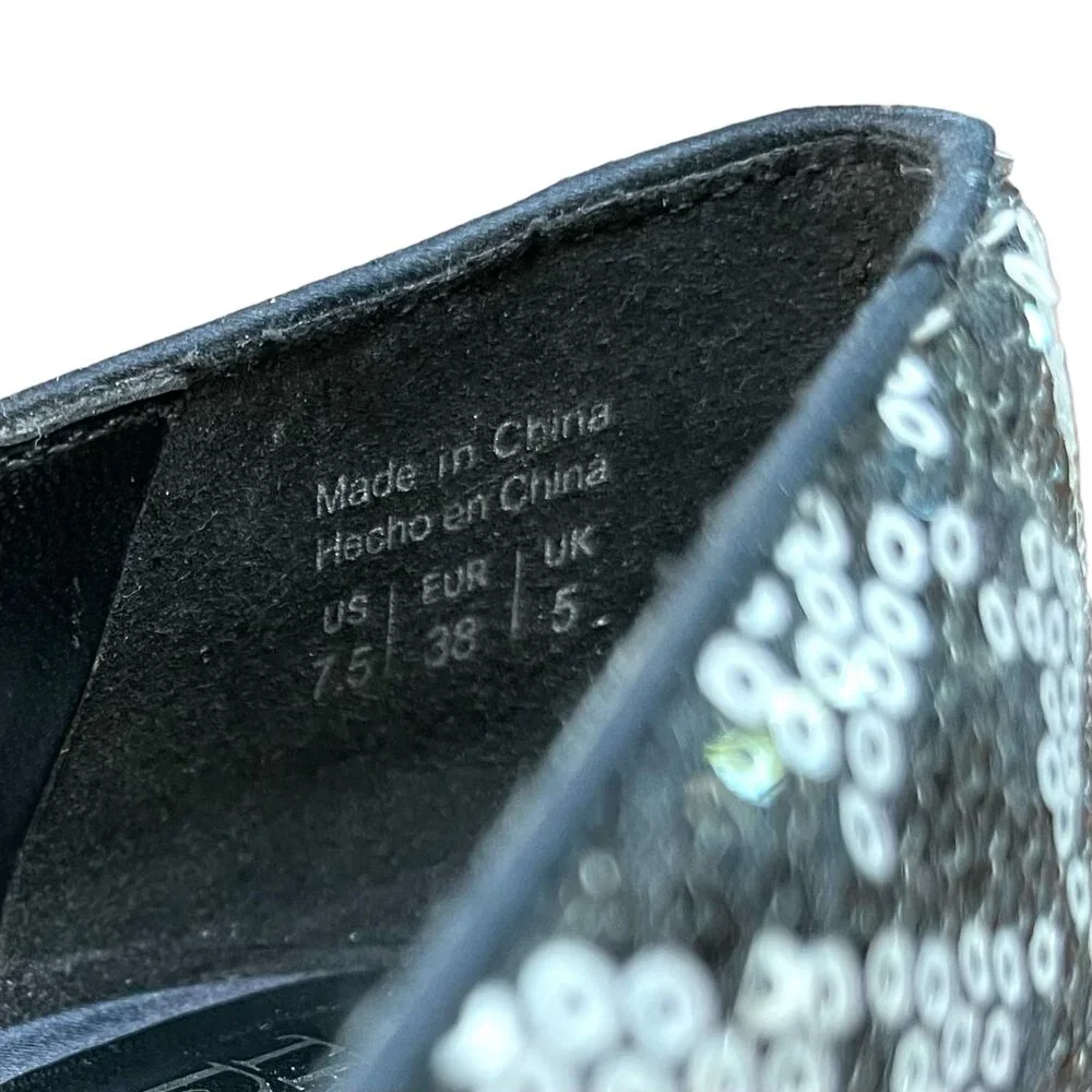 Truth or Dare by Madonna Black and White Sequin Pumps‎